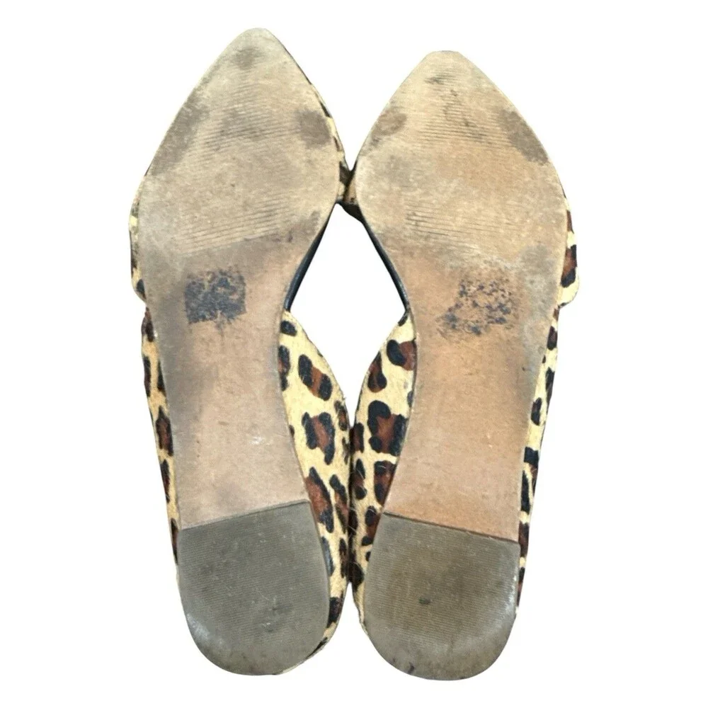 J.Crew Zoe Leopard Calf Hair d’Orsay Flats Pointed Toe Women’s Size 8.5 Animal